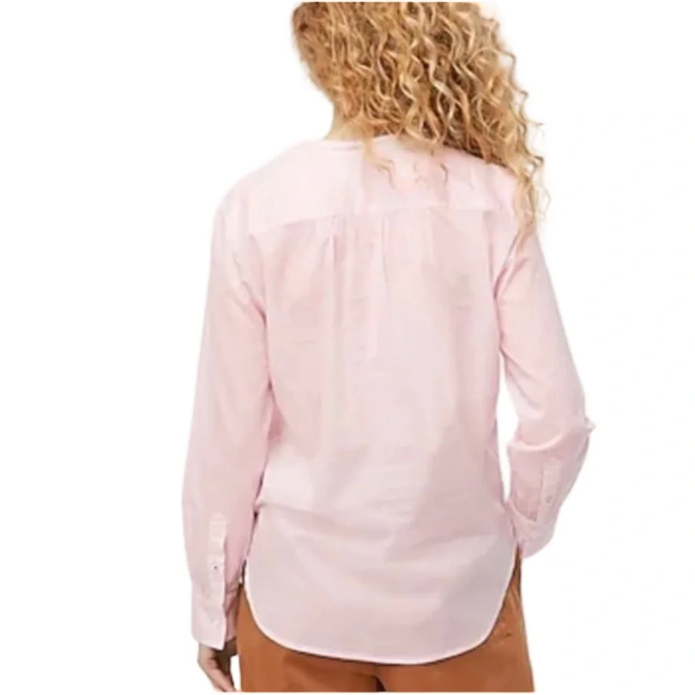 J. Crew Light Pink Pintuck Popover Blouse